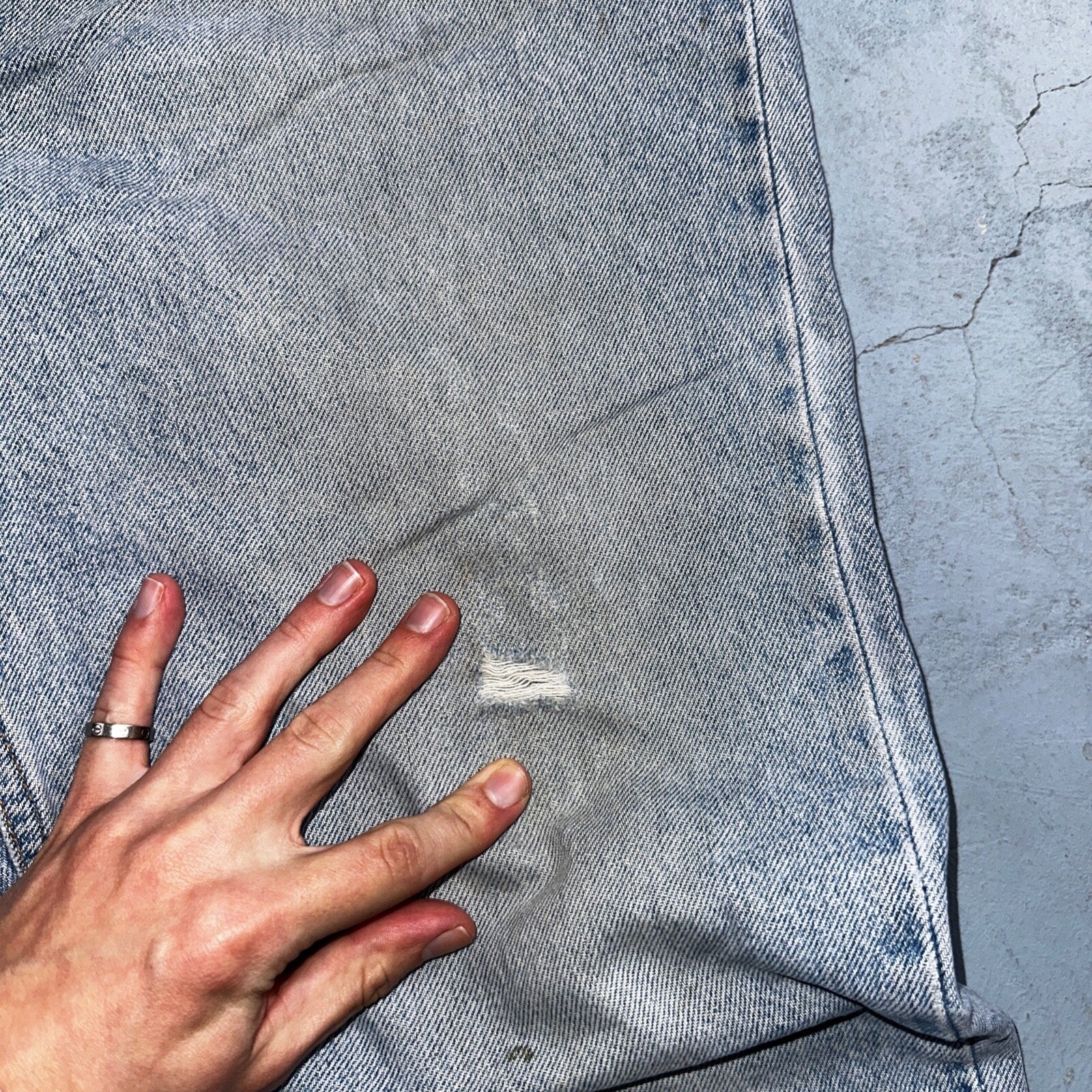 Levis 505 Vintage 90s Mexico Orange Tab Jeans 38x32 Blue Light Wash Act 36x30