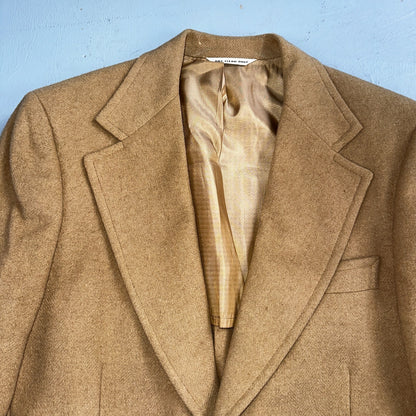 1970s Camel Hair Blazer Sport Coat Mens 38 Suit Jacket John Alexander VTG Union