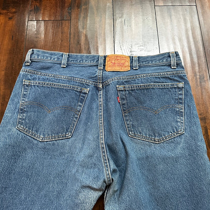 VTG 90s Levis 501 Button Fly 40x36 USA Tag Jeans Straight Wash Blue XX Act 36x32