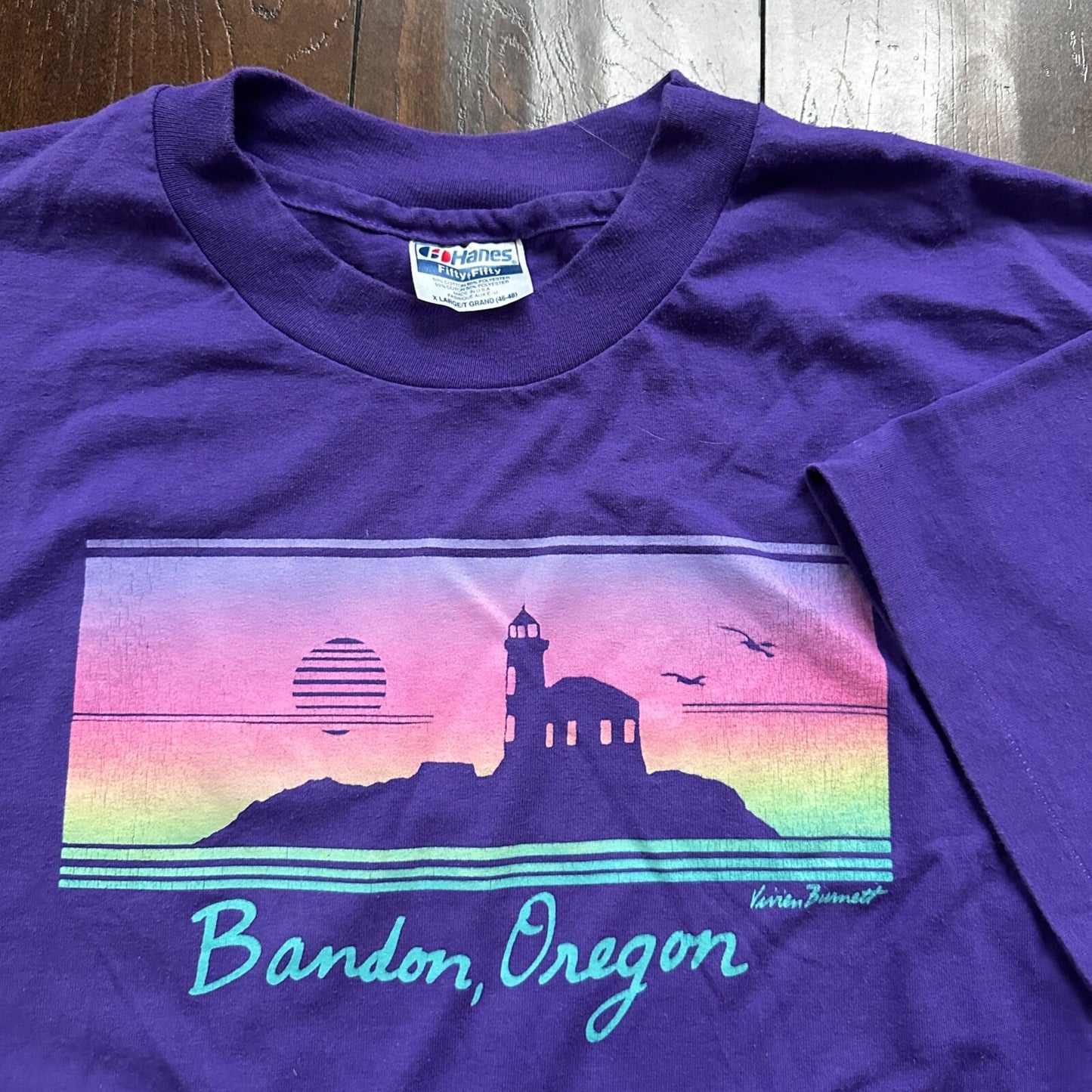Bandon Oregon Vintage T Shirt 80s Hanes 50/50 PDX Portland Sea Ocean Travel