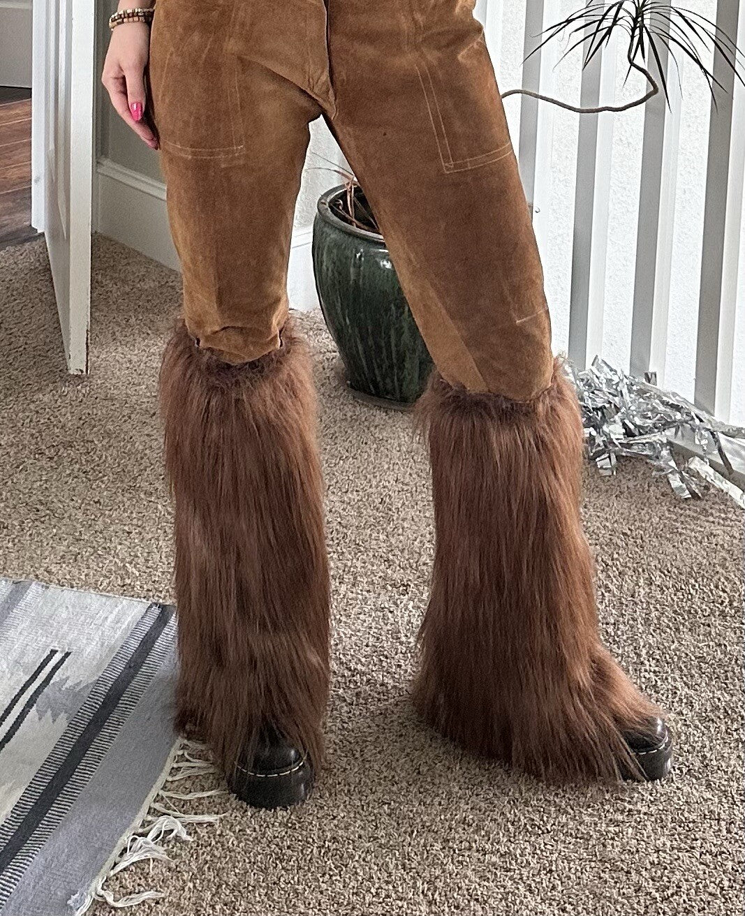 Hot Costume Pair Faux Fur Leg Warmers Womens Party Sexy Chewbacca Cute VTG