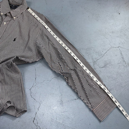 Ralph Lauren Shirt Black Shepperd Check Yarmouth Button Up Long Sleeve 15.5