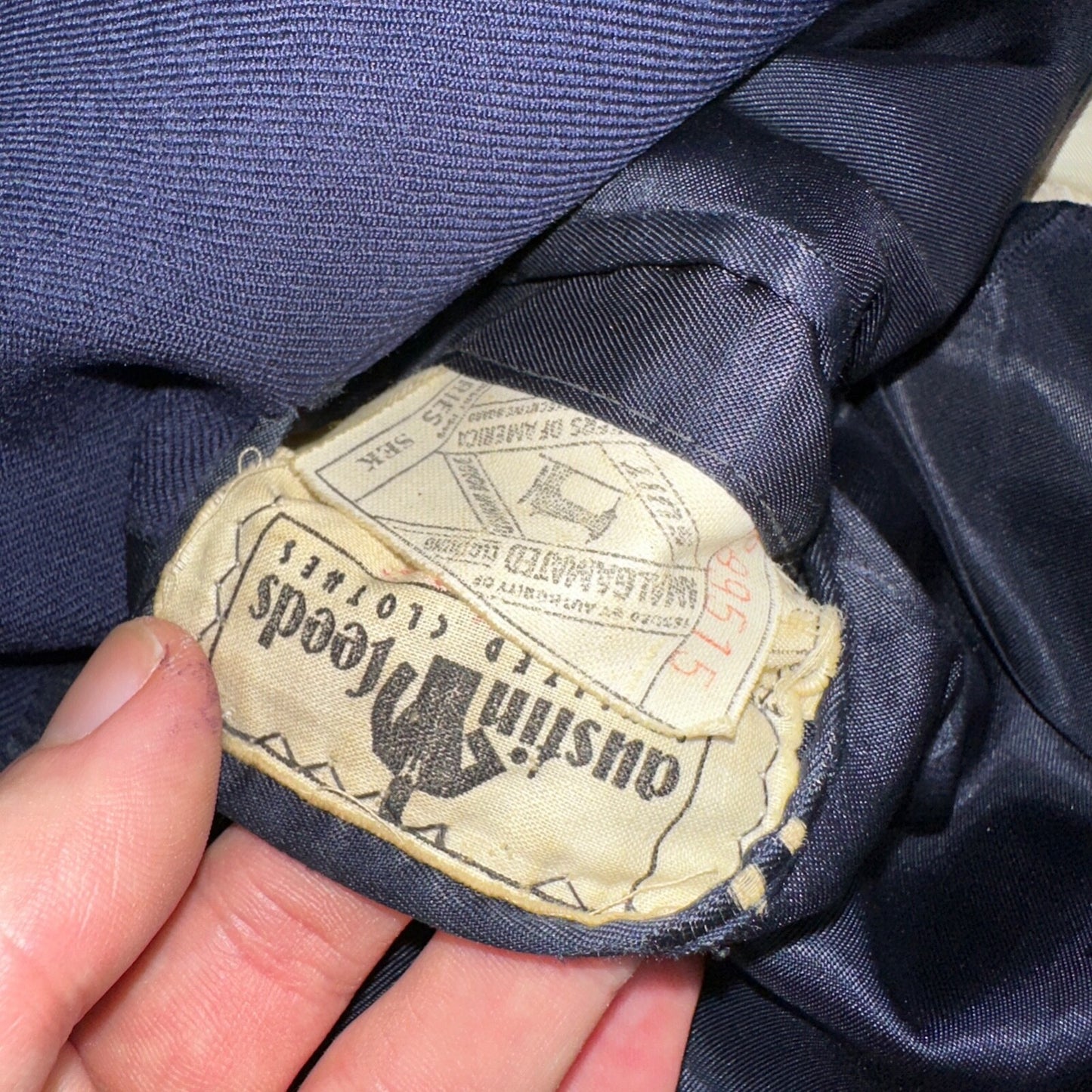 VTG Mens 2 PC Suit 42 Jacket Coat Pants Blue Rockabilly 1950s Thrashed Ripped