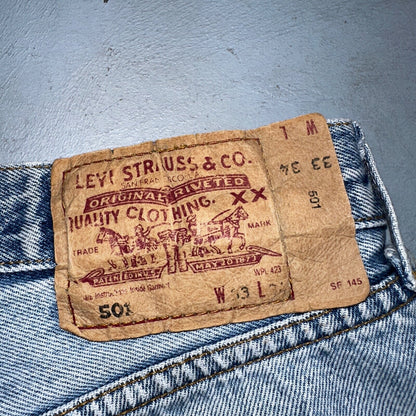 Levis 501 Vintage Y2K XX Straight Leg Jeans 33x34 Light Wash 2000s Act 31x32