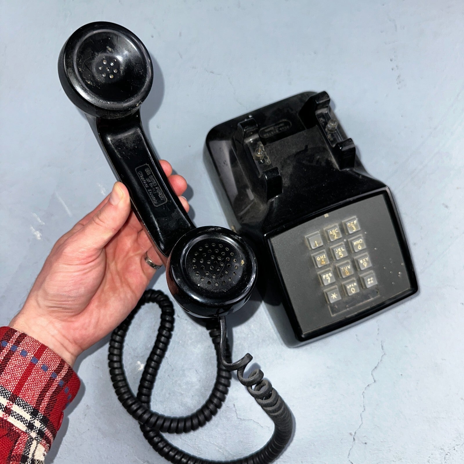 Vintage Bell System Property Push Button Phone Black Western Electric 2500DM