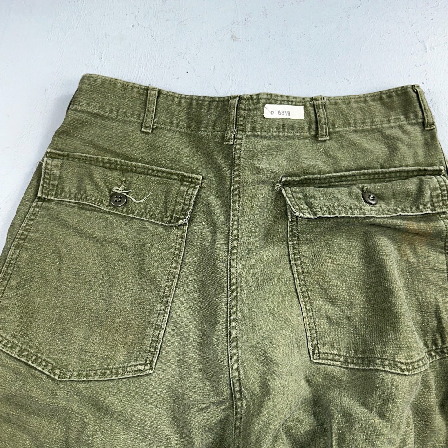 Vintage 1960s 70s Vietnam OG 107 Fatigue Pants 60s Button Fly 34x35 Act 33x26