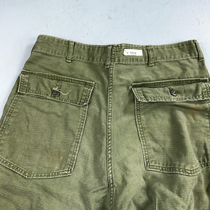 Vintage 1960s 70s Vietnam OG 107 Fatigue Pants 60s Button Fly 34x35 Act 33x26