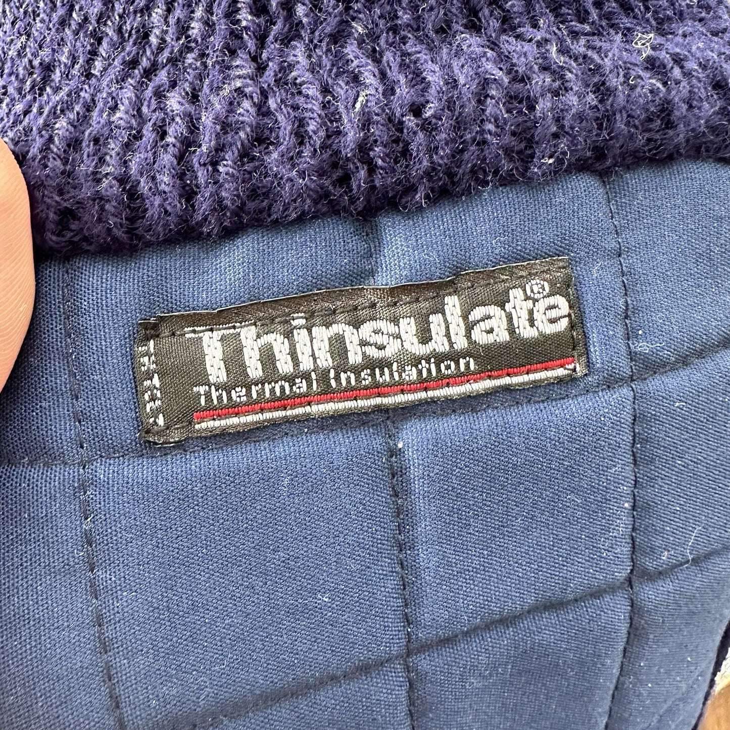 Vtg 80s 90s Thinsulate Winter Ski Skiing Snowmobile Snow Blue GLOVES