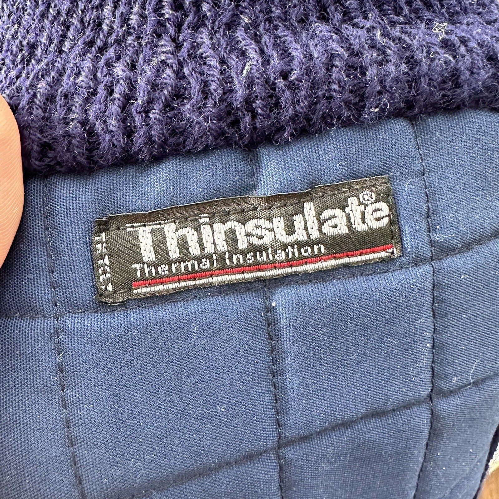 Vtg 80s 90s Thinsulate Winter Ski Skiing Snowmobile Snow Blue GLOVES