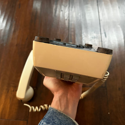 Beige Western Electric Bell System 2500 DM Desk Telephone Push Button Dialing