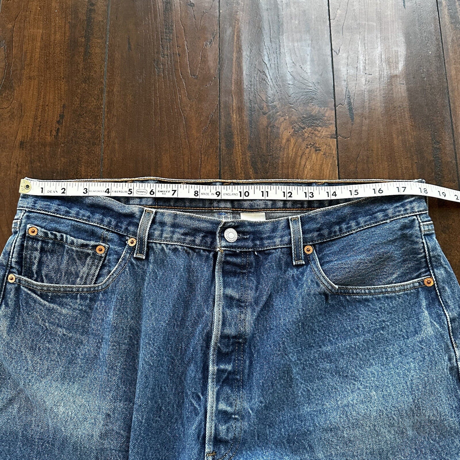 Vintage Y2K 90s Levis 501 XX Button Fly Light Wash 40x30 Jeans Act 36x26