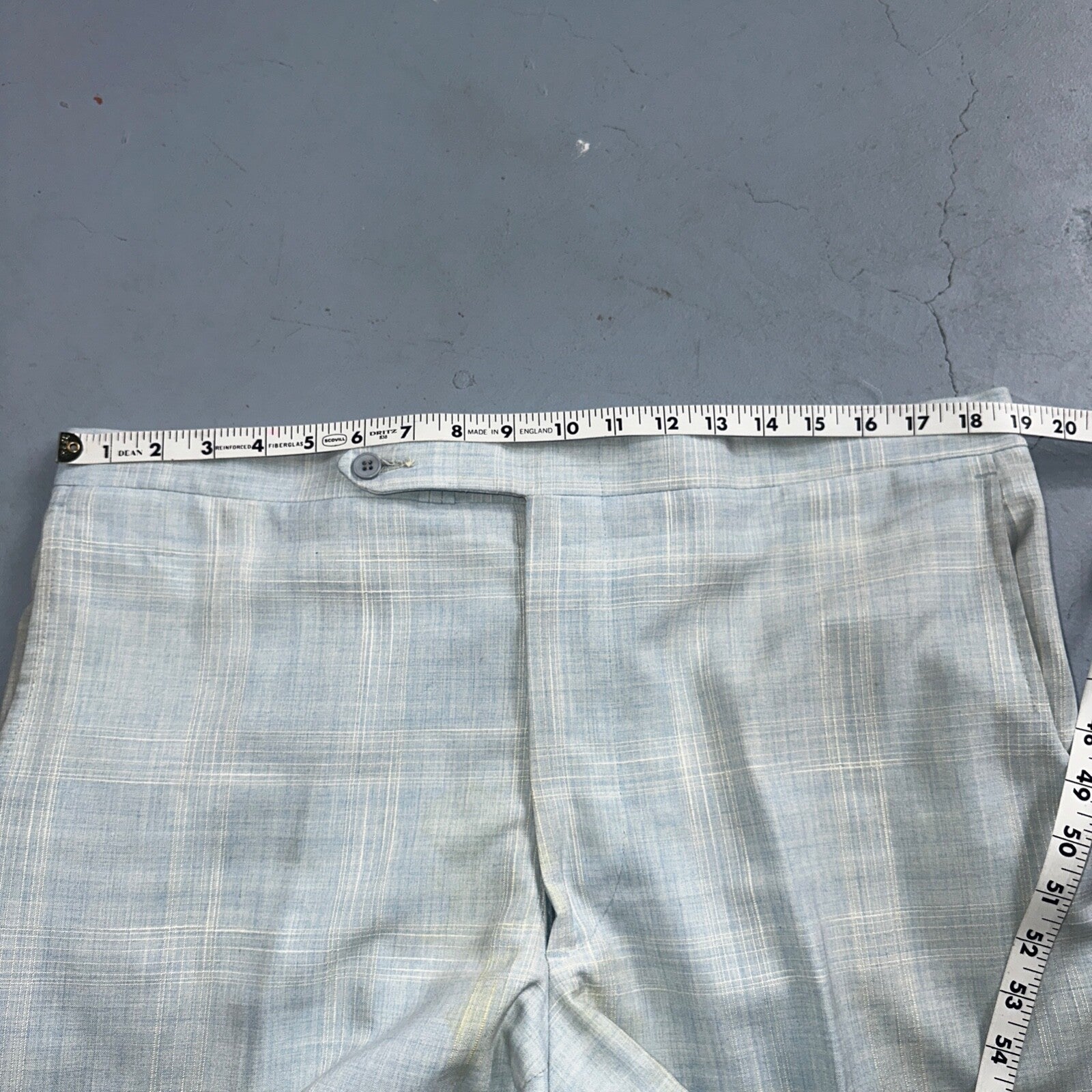 VTG Mens 3 PC Suit 44 Jacket Coat Pants Vest Plaid Rockabilly 70s Stained