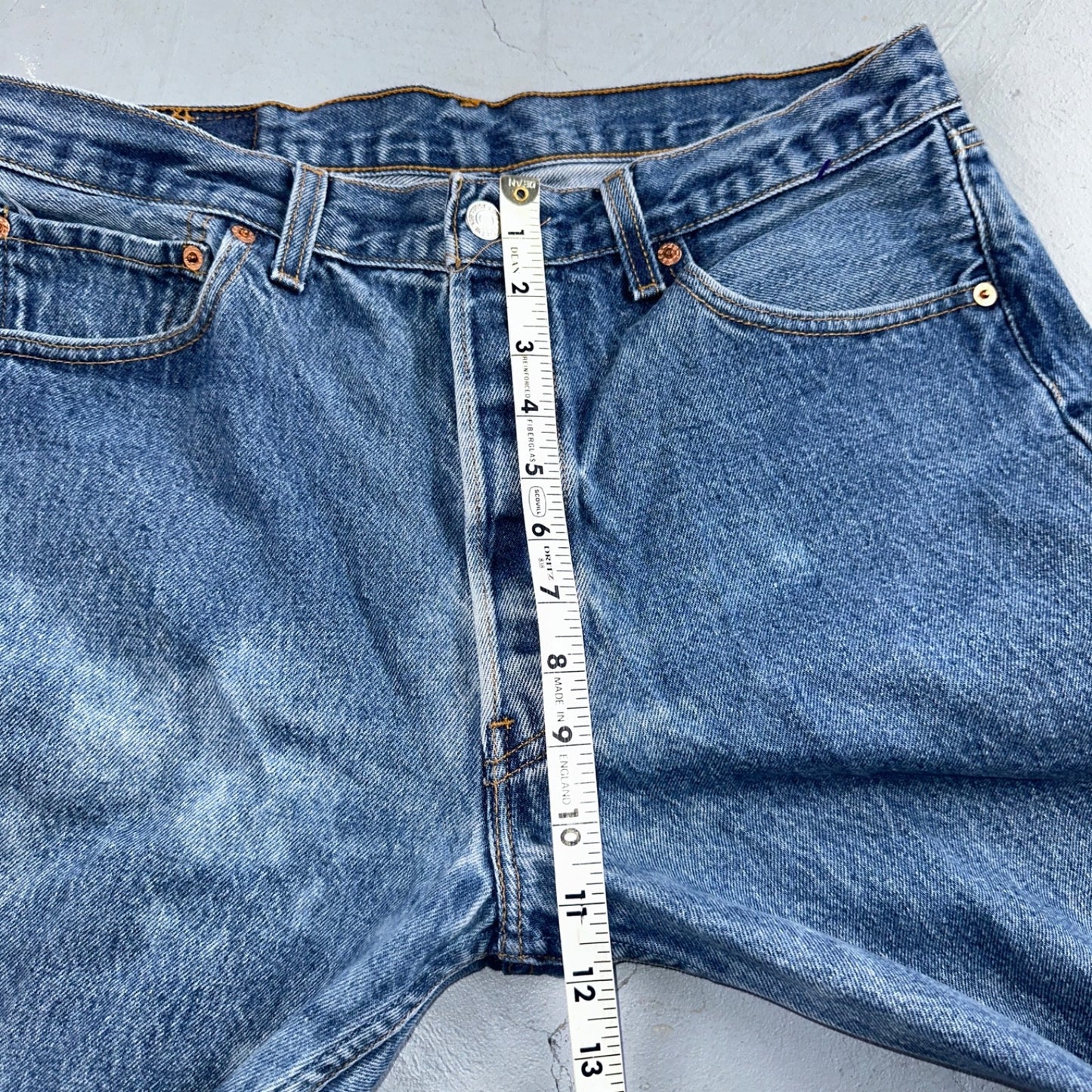 Levis 501 Vintage 90s USA XX Straight Leg Jeans Blue Light Wash 35x34 Act 32x30