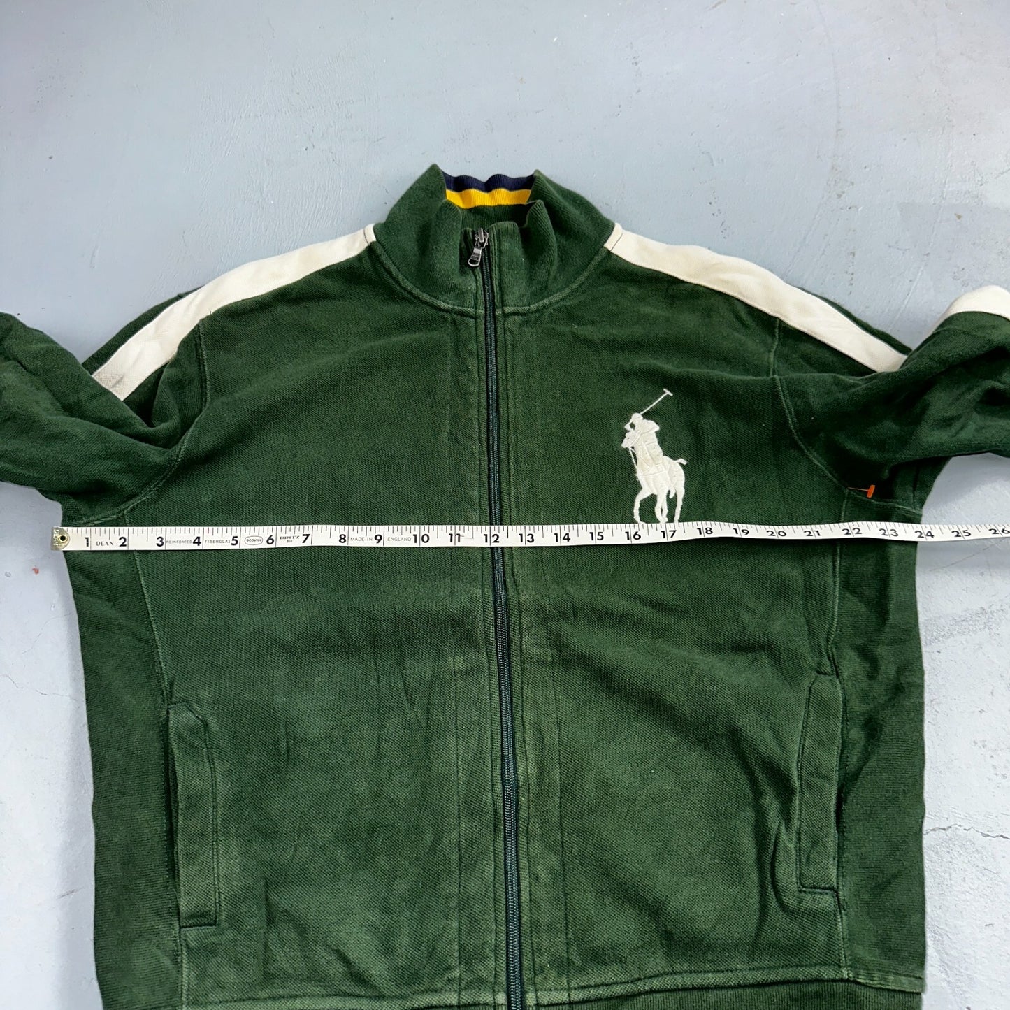 Polo Ralph Lauren VTG Track Jacket Mens Large Green Big Pony Cotton