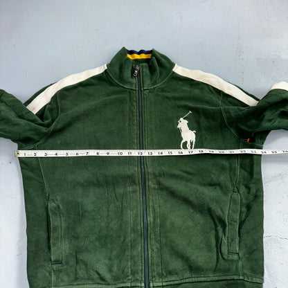 Polo Ralph Lauren VTG Track Jacket Mens Large Green Big Pony Cotton