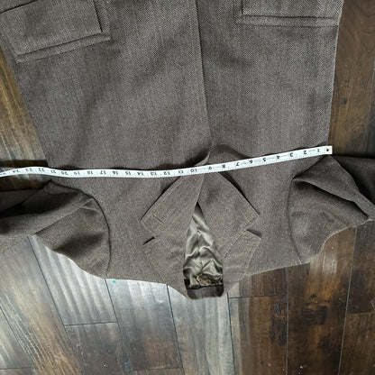 VTG 1960s Barron Anderson Herringbone Wool Overcoat USA Rockabilly 60s Lined