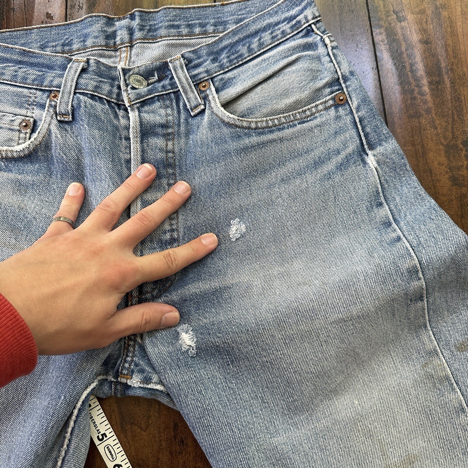 Levis Vintage 80s Redline Selvedge USA 501 XX Jeans 66 70s Light 30x33 Act 28x28