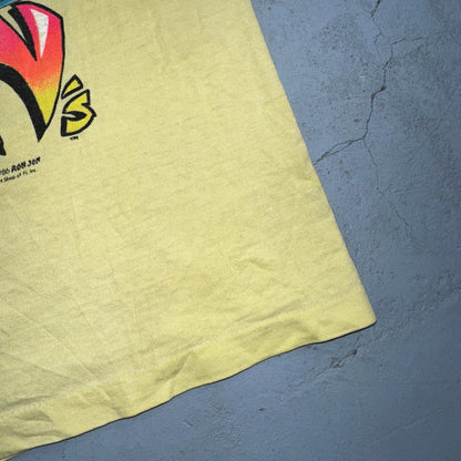 VTG 90s Ron Jons Surf Shop Tank Shirt Yellow Shark Ski Doo Cartoon USA Hot Girl