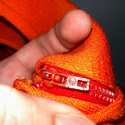 Orange Red Original Vintage Poly Pleated Skirt Rockabilly 1960s 70s 60s Simple