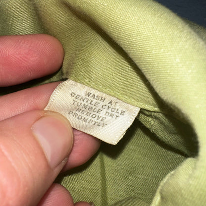 1960s Arrow Green Short Sleeve Button Down Shirt Rockabilly Sanforized Dacron