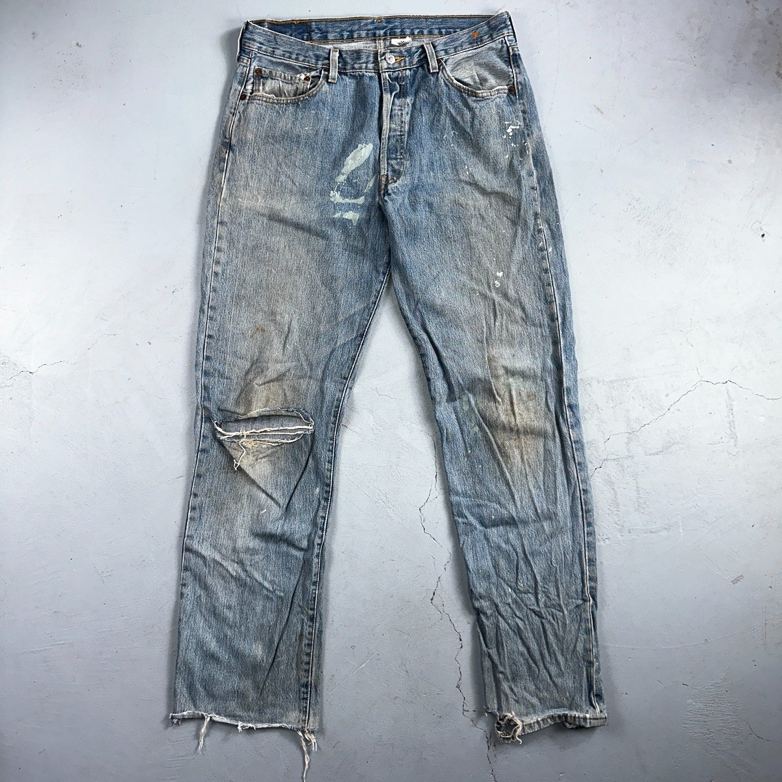 Levis 501 Vintage Y2K XX Straight Leg Jeans Blue Light Wash 35x34 Act 34x34