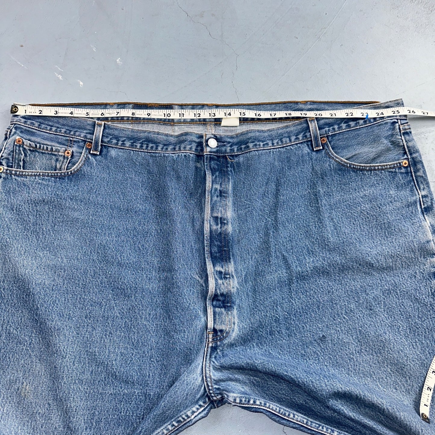 Levis 501 Vintage 90s Mex XX Straight Leg Jeans Blue Light Wash 56x32 Act 50x28