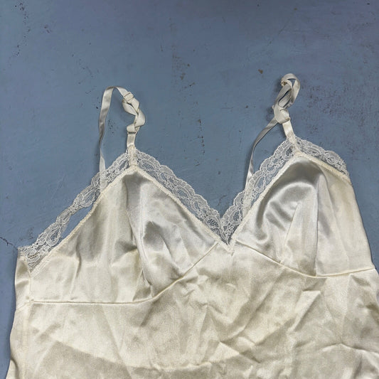 VTG Vanity Fair Lingerie Slip Dress Sleepwear Full Sweep Nightgown Lace Lot 2