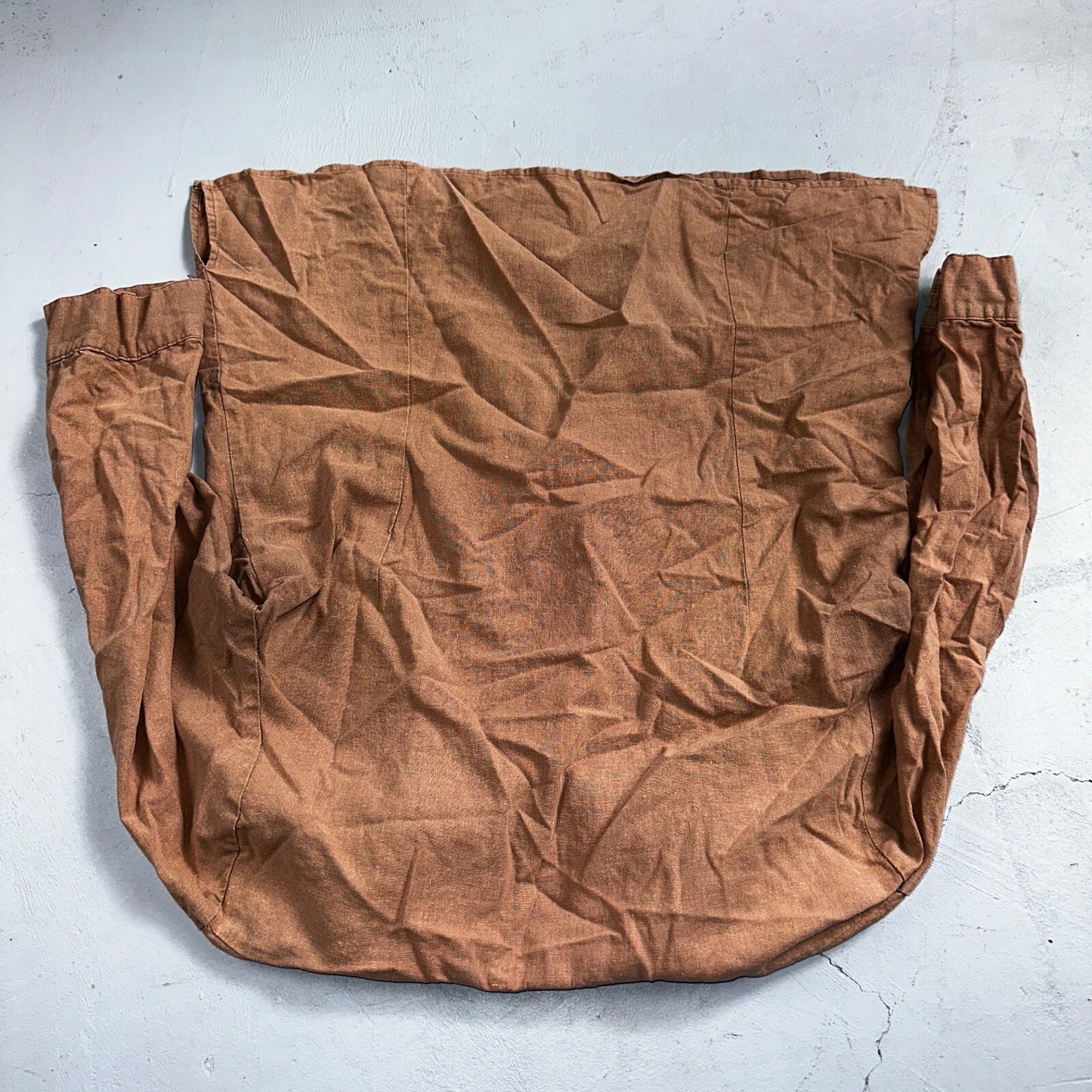 E-COL-O-GIE Womens Large Brown Linen Button Up Shirt Large Cotton VTG Y2K