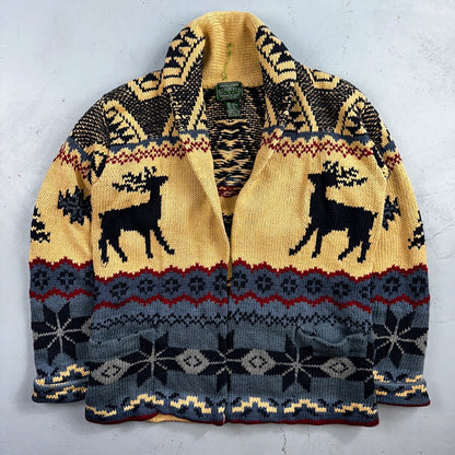 Polo Ralph Lauren Vintage 90s Hand Knit Polo Country Jacket Cardigan Small Shawl