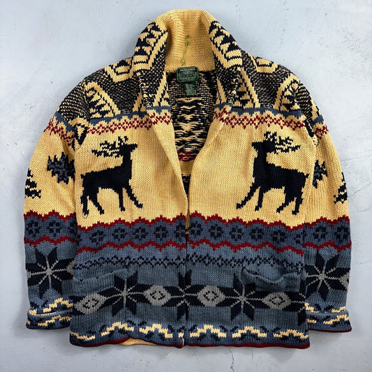 Polo Ralph Lauren Vintage 90s Hand Knit Polo Country Jacket Cardigan Small Shawl