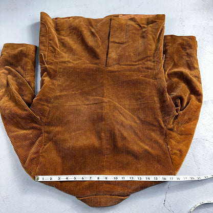 VTG Mens Suit 40 Jacket Sport Coat Rockabilly 80s 90s Corduroy Brown Short