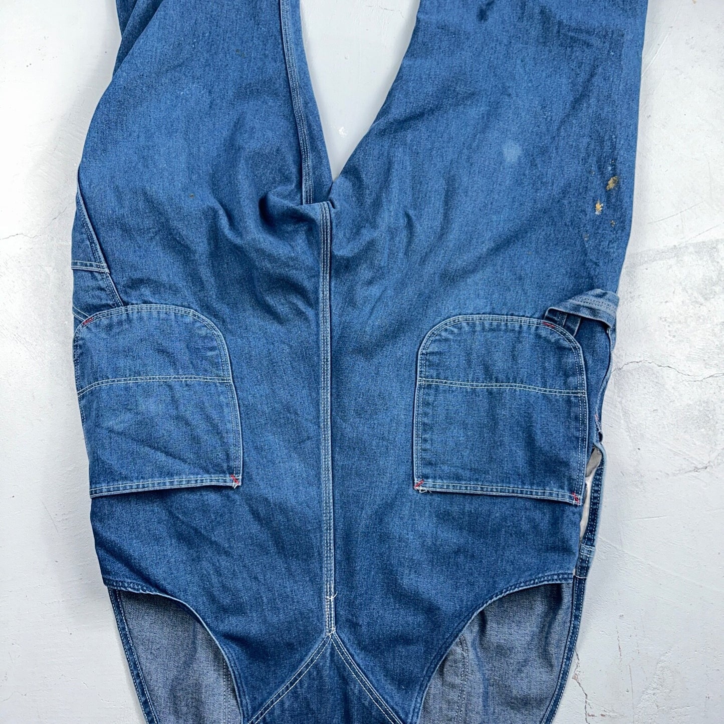 Big Mac Authentic Workwear Men's Bib Overalls 42x30 VTG Wash Blue Jean Denim