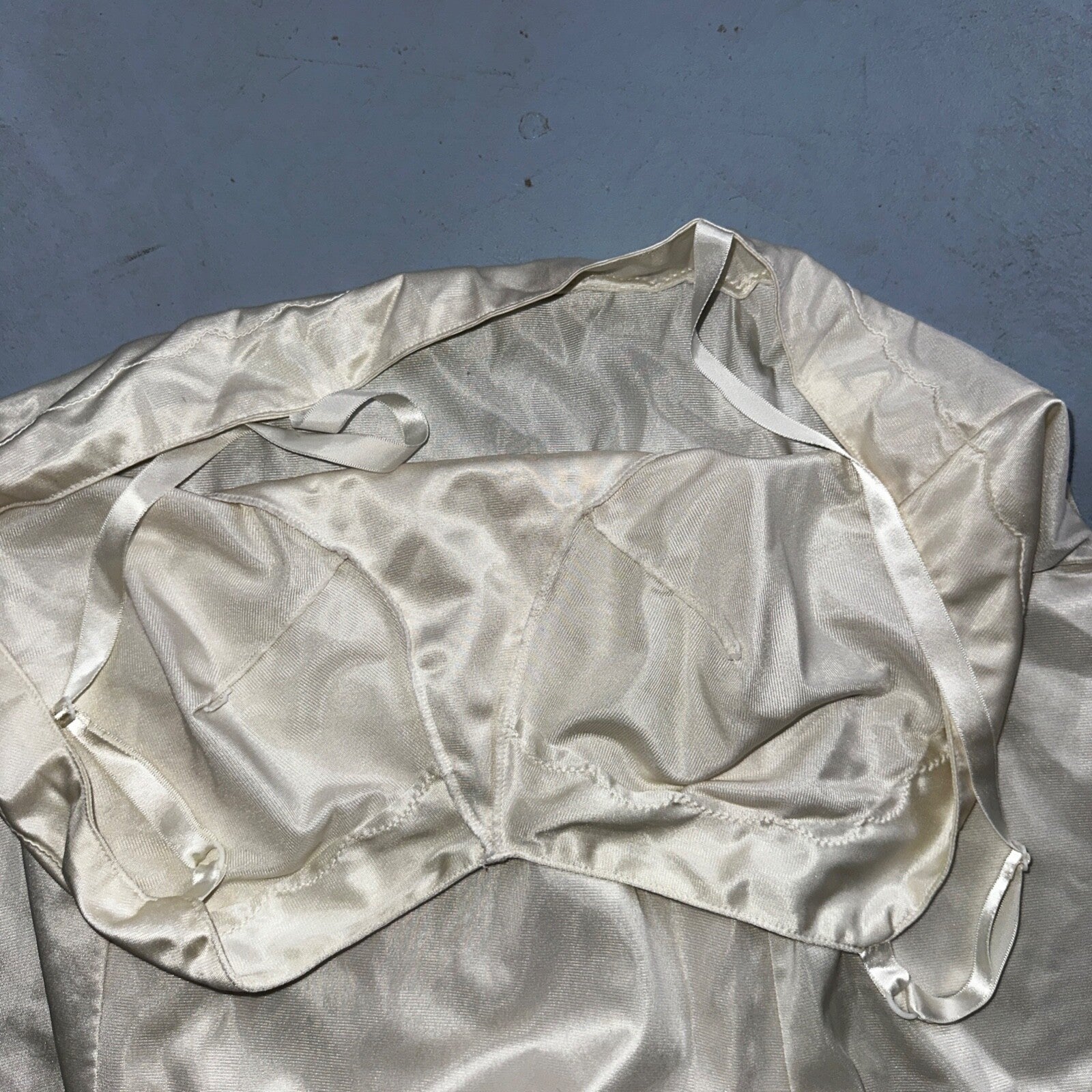 Vintage 1970s Sears Lingerie Slip Dress Sleepwear Full Sweep Nightgown Lace 70s