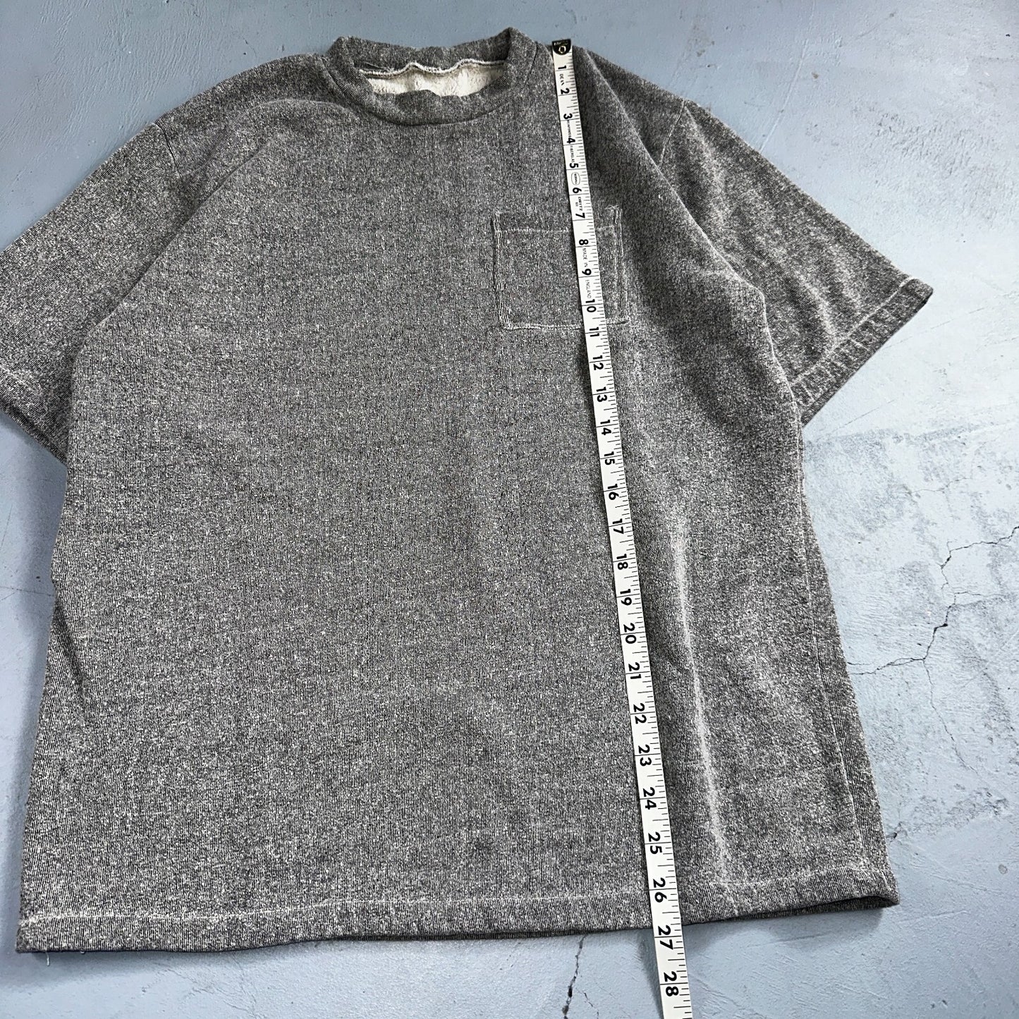 Gray 1970s VTG Crew Neck Sweatshirt Short Sleeve Heather Rockabilly 60s 70s