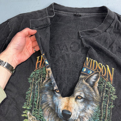 VTG Harley Davidson Shirt Mens XL Wolf Pack Short Sleeve Miami Florida Chopped