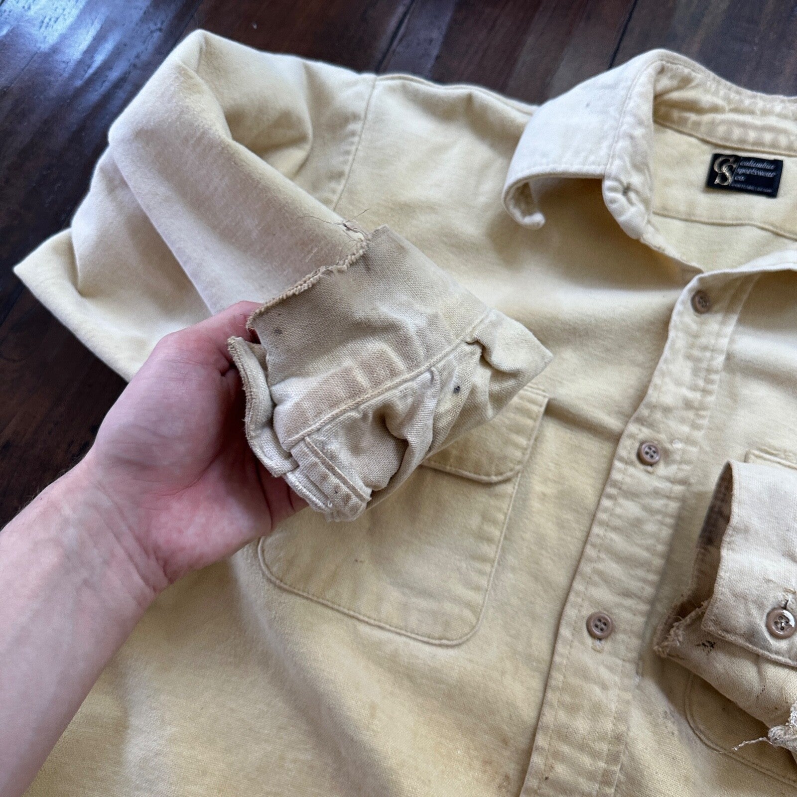 VTG 60s 70s Columbia Work Shirt Workwear Heavy Gorpcore Dadcore Camping Fishing