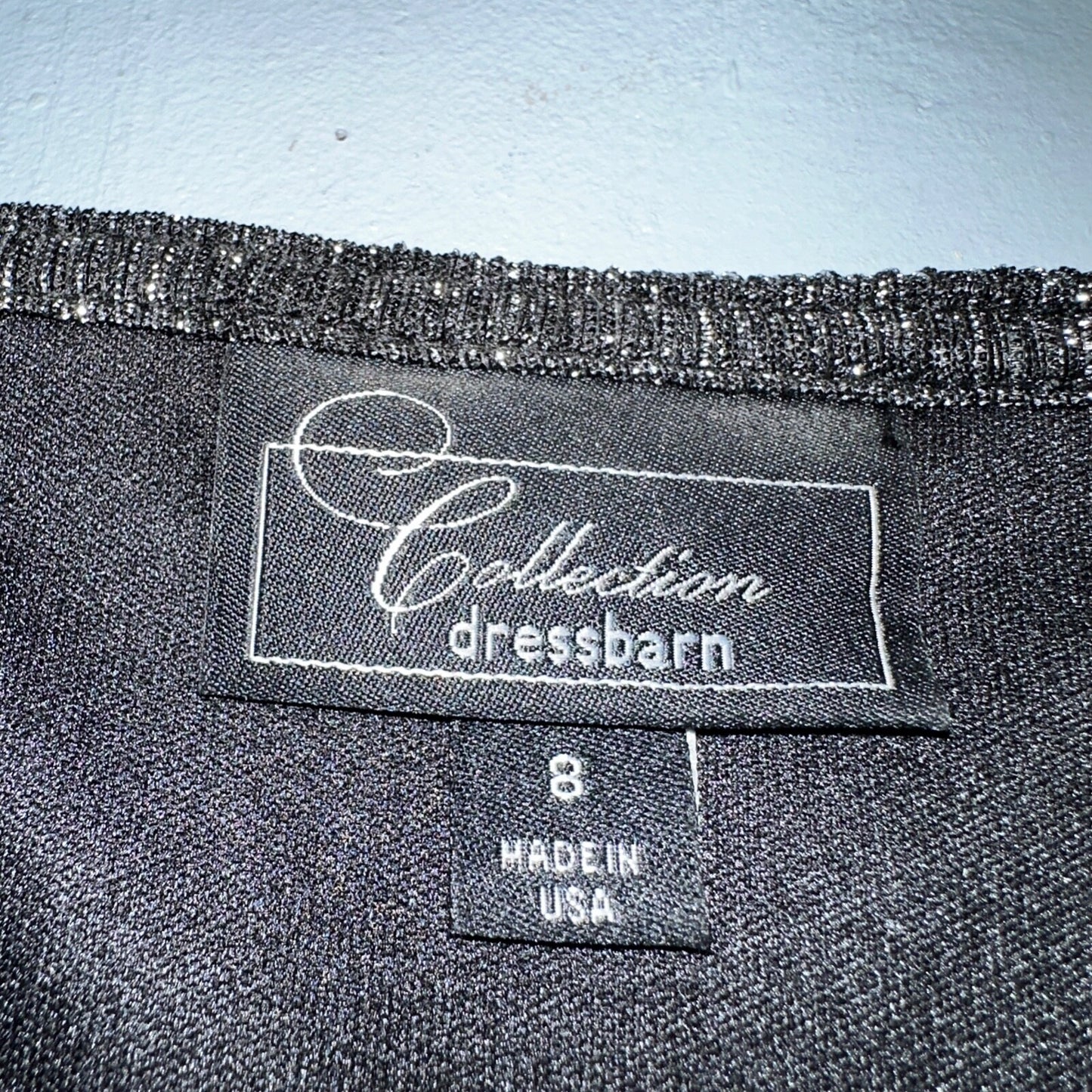 Collection Dressbarn Women's Dress Top 8 Lace Seqins - Black Sleeveless USA VTG