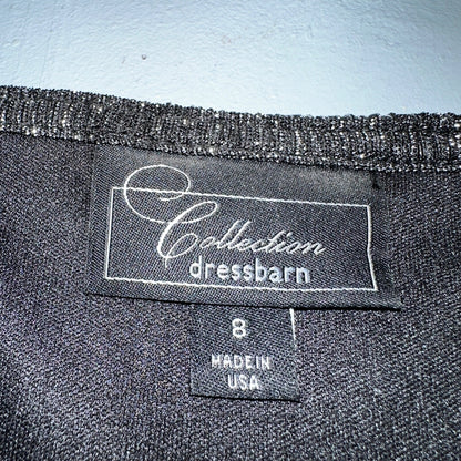 Collection Dressbarn Women's Dress Top 8 Lace Seqins - Black Sleeveless USA VTG