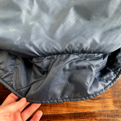 Vintage 50s Comfy Puffer Coat Jacket Womens Metallic Talon Zipper 60s Navy