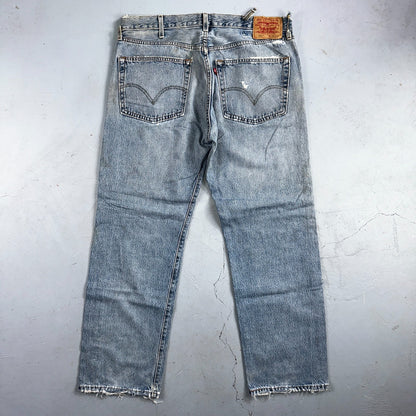 Levis 501 Vintage Y2K 90s XX Straight Leg Jeans Blue Light Wash 38x30 Act 36x30