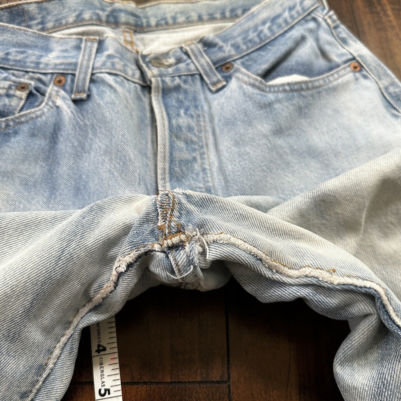 Levis Vintage 80s Redline Selvedge USA 501 XX Jeans Light Wash 32x36 Act 29x31