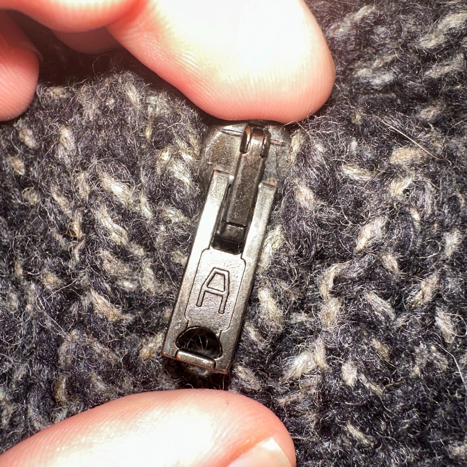 Christian Scott Gents Shetland Sweater Zip Up Made in Scotland VTG Large Gray