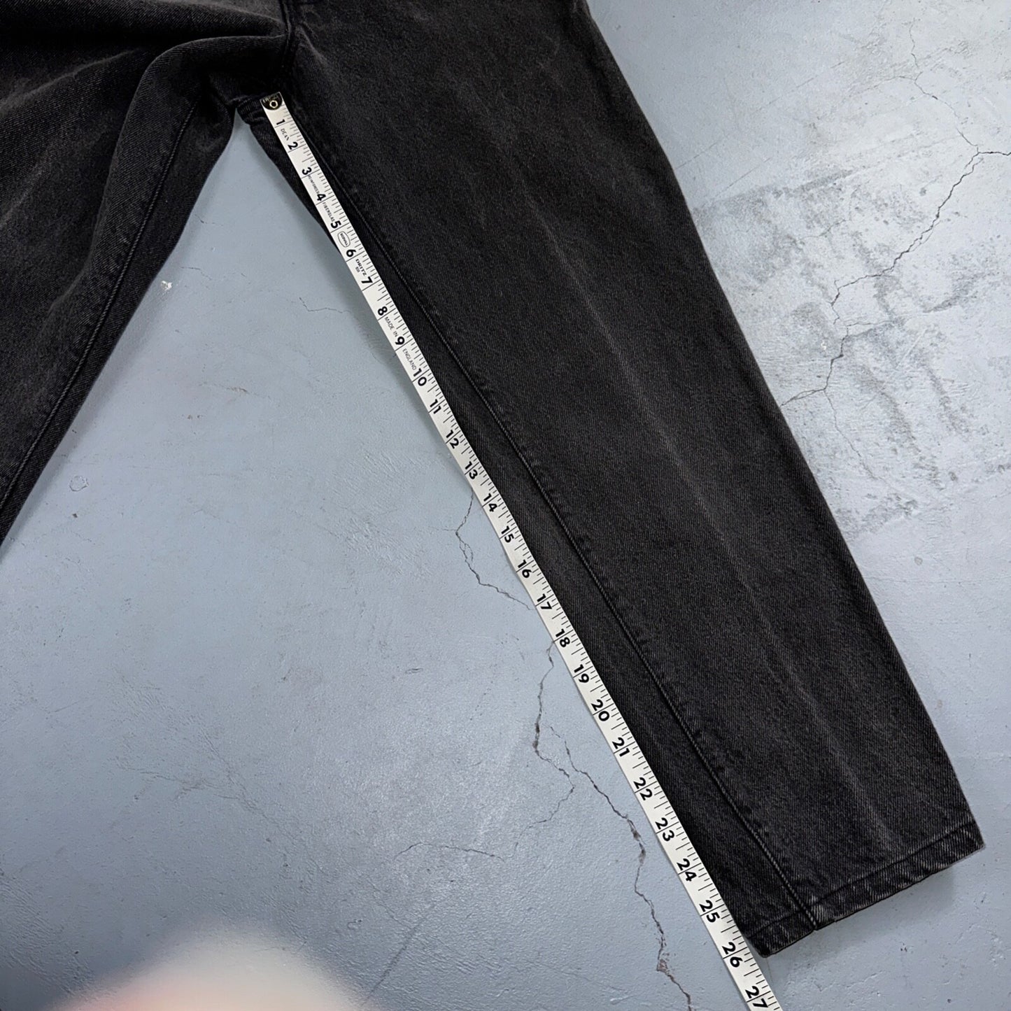 Levis 501 Vintage 90s USA XX Straight Leg Jeans Black Wash 11 Act Altered 27x26