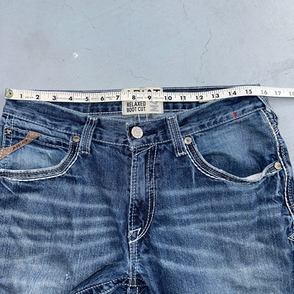 Ariat Jeans Mens 30 X 34 Blue Denim Rebar M4 Relaxed Boot Cut Workwear Country