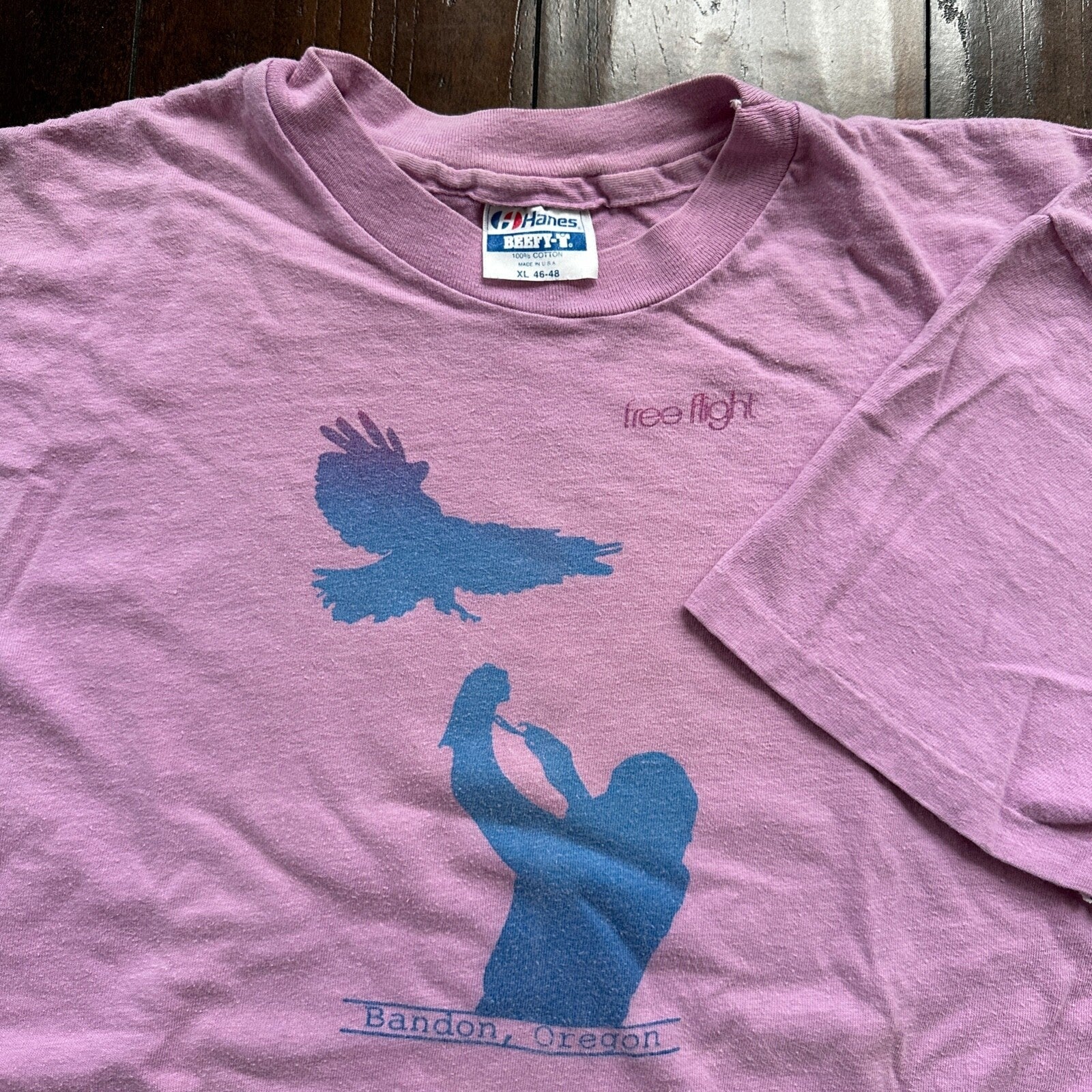 Free Flight 80s Vintage T Shirt Bandon Oregon Portland Eagle Art Love Abstract