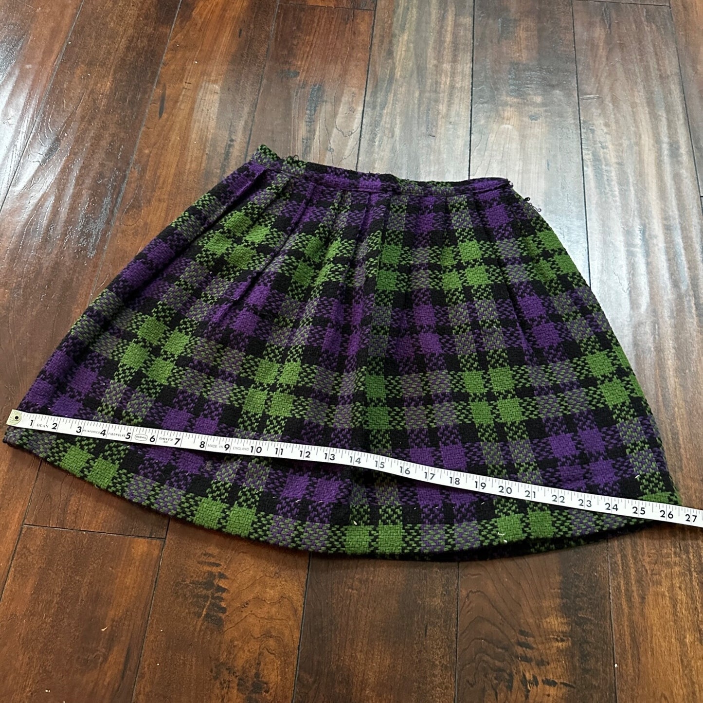 VTG USA Rockabilly Womens Dress Skirt 60s 70s Bottom Plaid Skate Grunge Pop