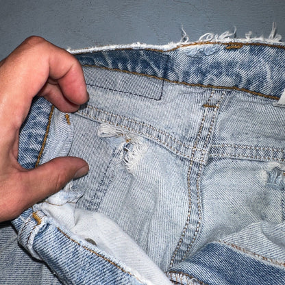 Levis 505 Vintage 90s Orange Tab Jeans 36x32 Thrashed Light Wash 501 Act 33x31