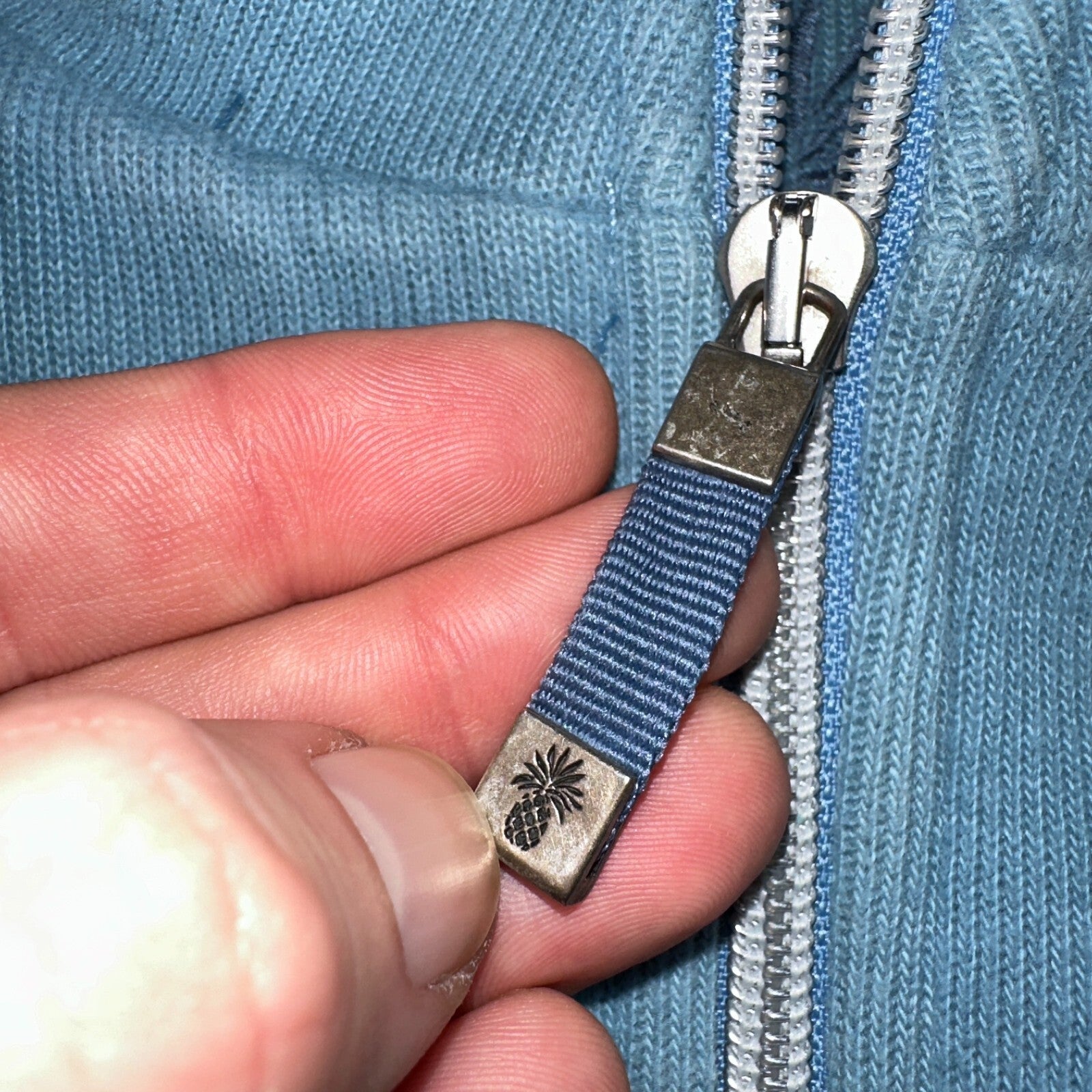 Tommy Bahama Sweater Mens XL Blue Quarter Zip Pullover Stretch Preppy Relaxed