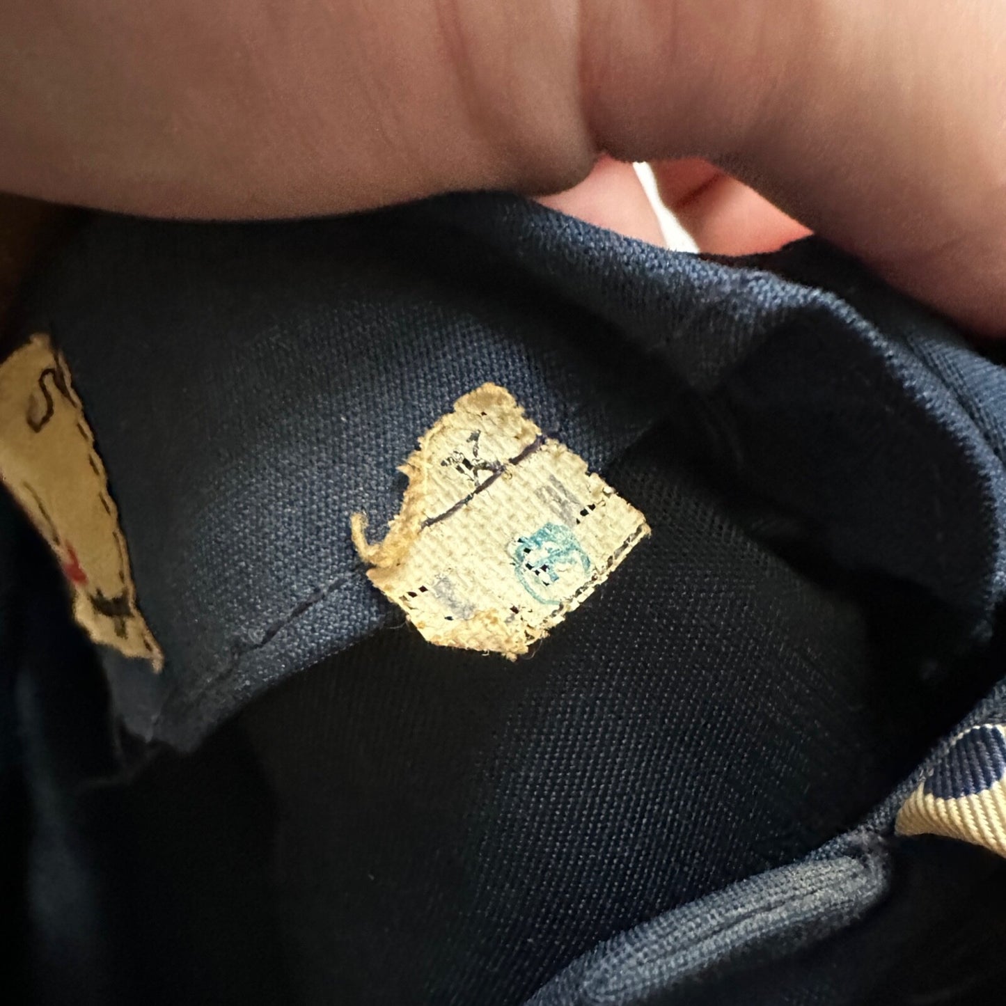 Real Vintage 1940s R & K Original Long Navy Top Button Down Dress Women's 40s