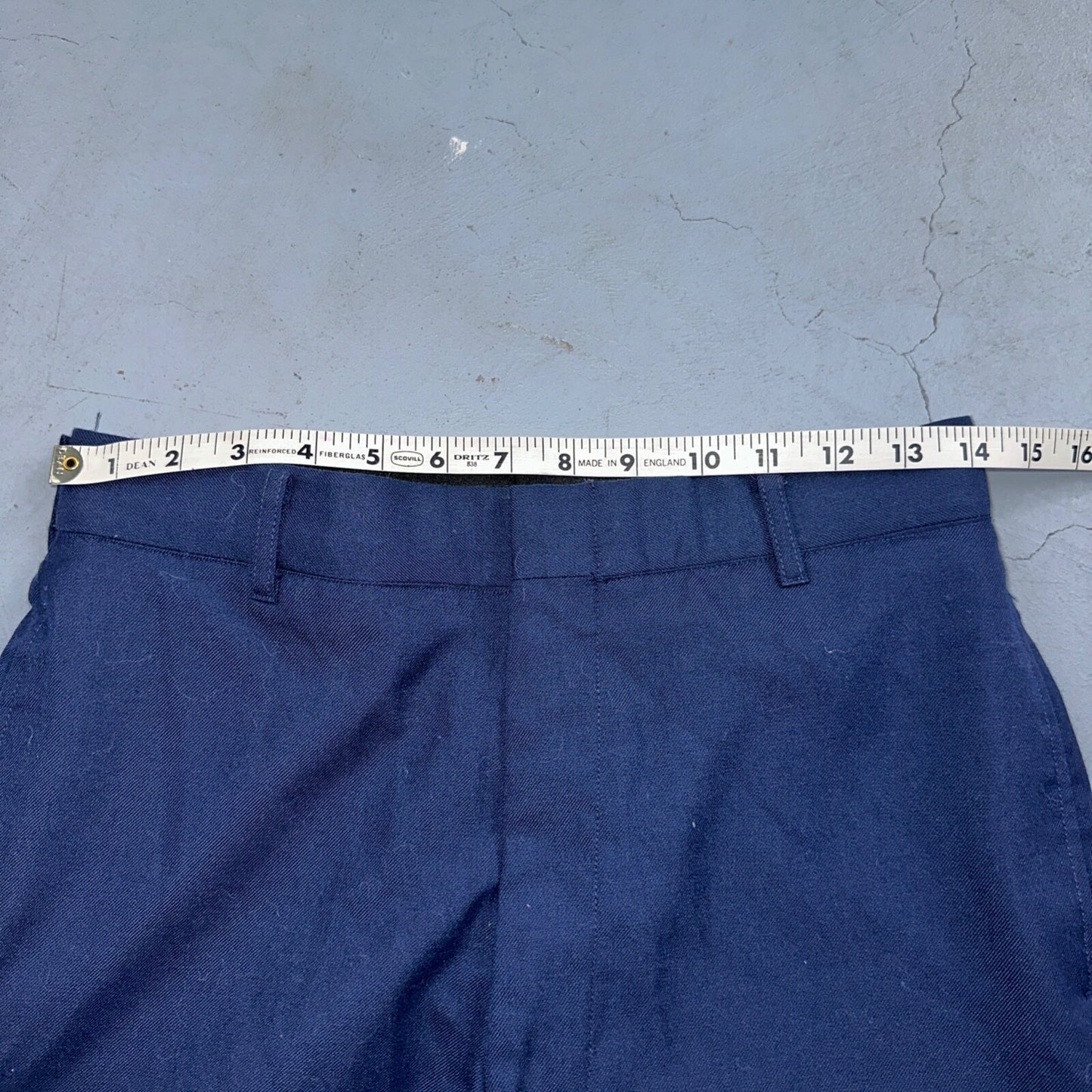 Vintage DPSC Air Force Pants Mens 30R Navy Blue Wool Blend Trouser 28x30 90s